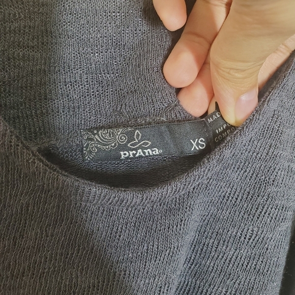 Prana Whisper Charvoal Gray Scoop Neck Knit Yoga Tank Top - Picture 9 of 10